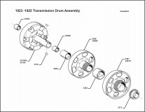 1923-1925 Transmission Drums Assembly