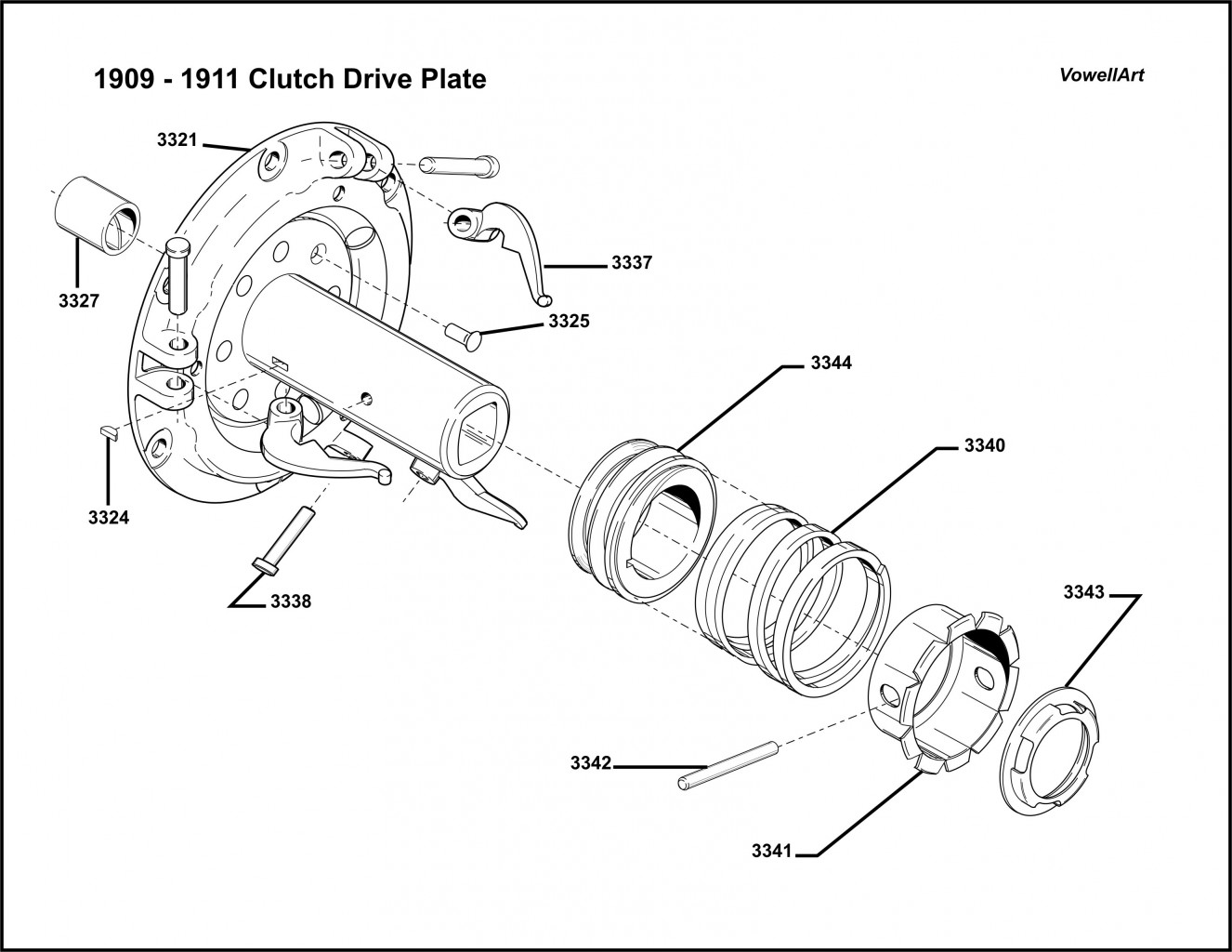 1909-1911 Clutch Drive Plate Assembly