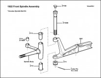 1922 Front Spindle Assembly (One Piece Spindle)