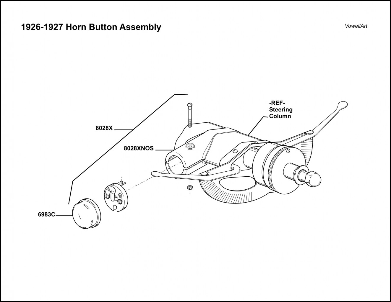 1926-1927 Horn Button Assembly
