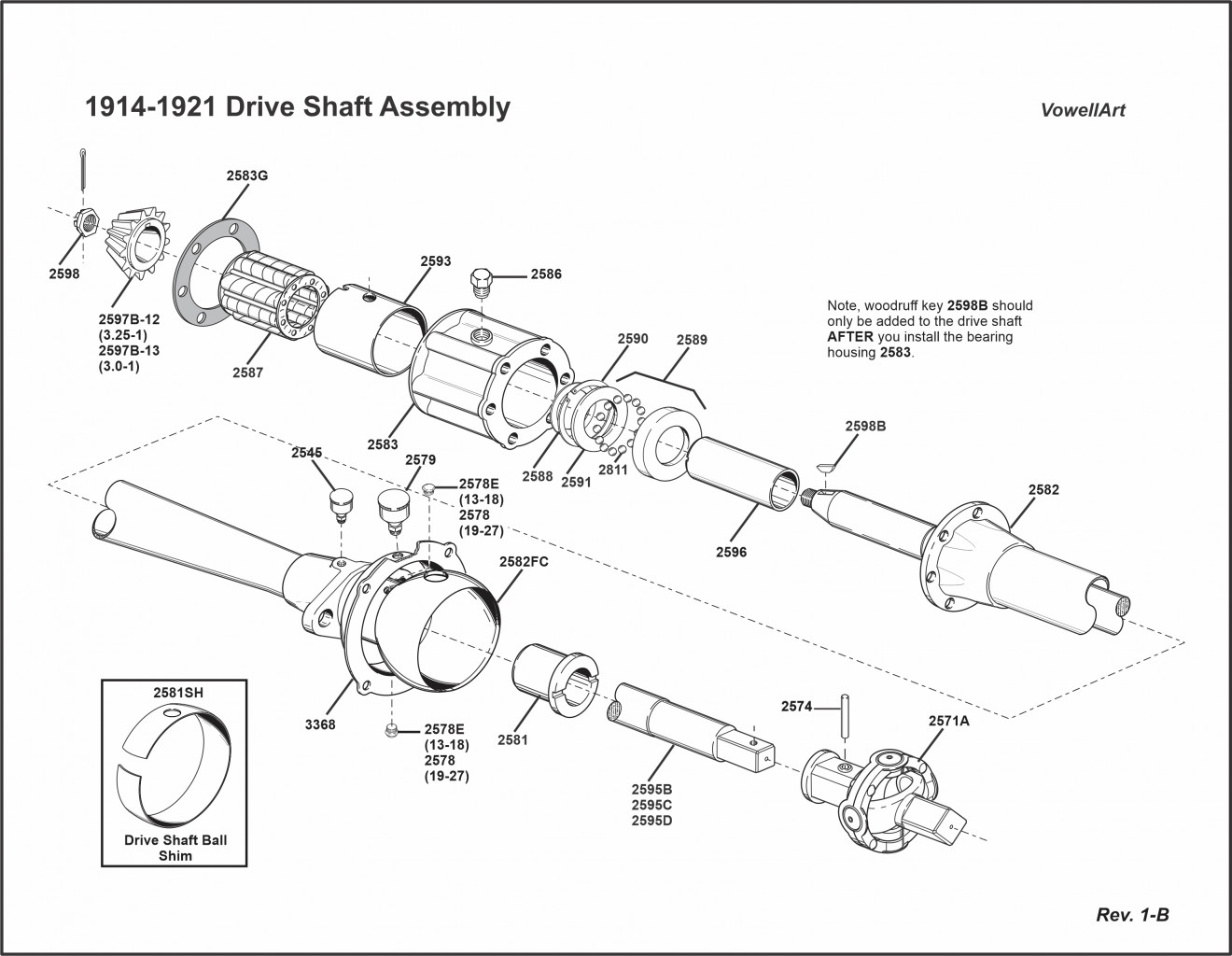 1914-1921 Drive Shaft Assembly