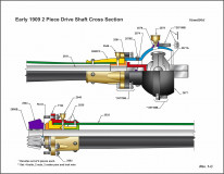 1910-1911 2-Piece Driveshaft Cross Section