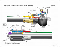 1911-1913 2-Piece Driveshaft Cross Section
