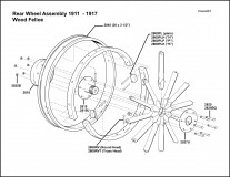 1911-1917 Rear Wheel Wood Felloe Assembly