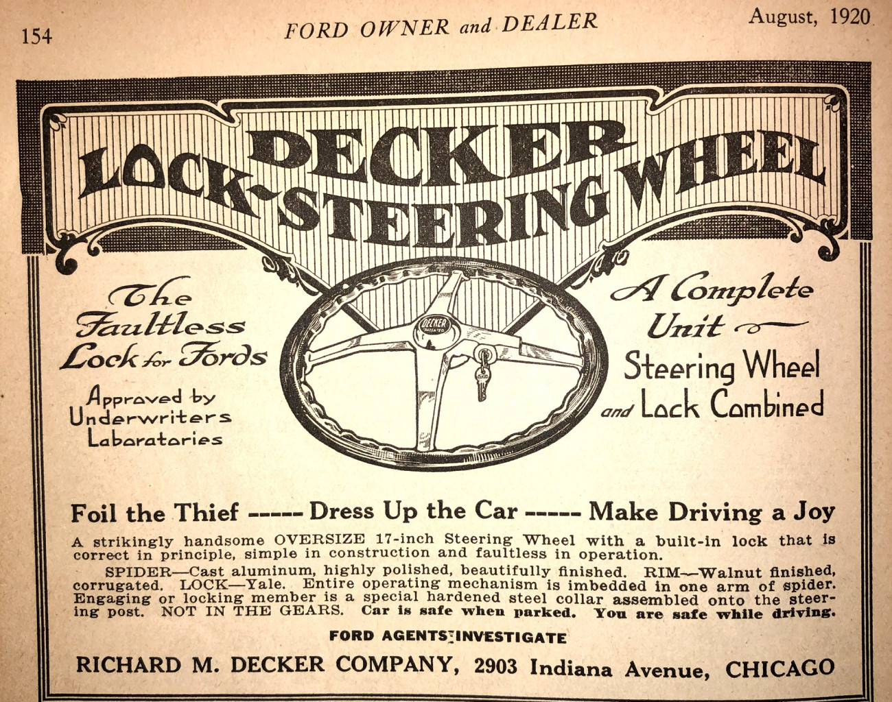 Decker Locking steering wheel