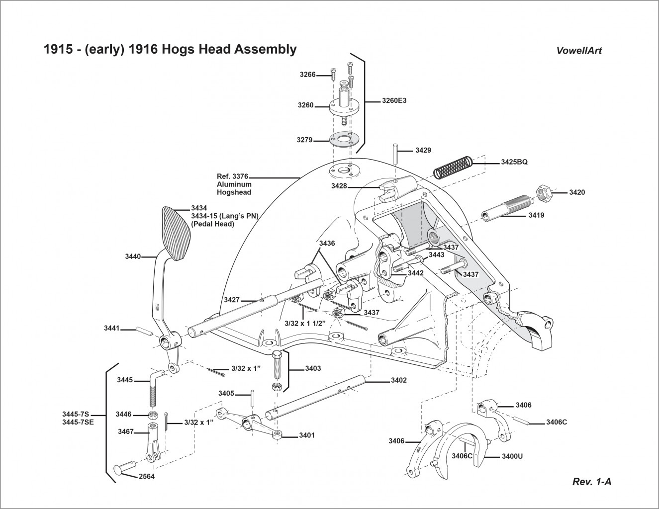 1915 (Early) 1916 Hogs Head Assembly