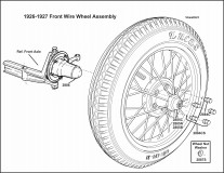 1926-1927 Front Wire Wheel Assembly