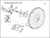 1919-1925 Front Wheel Assembly Steel Felloe