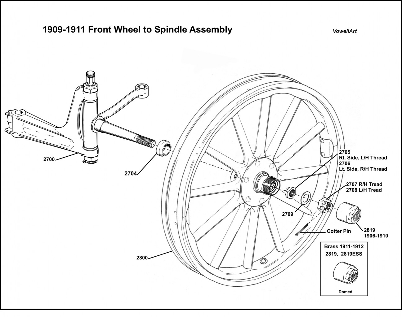 1909-1911 Front Hub Assembly