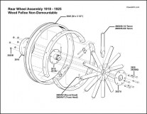 1918-1925 Wood Felloe Non-Demountable Rear Wheel Assembly