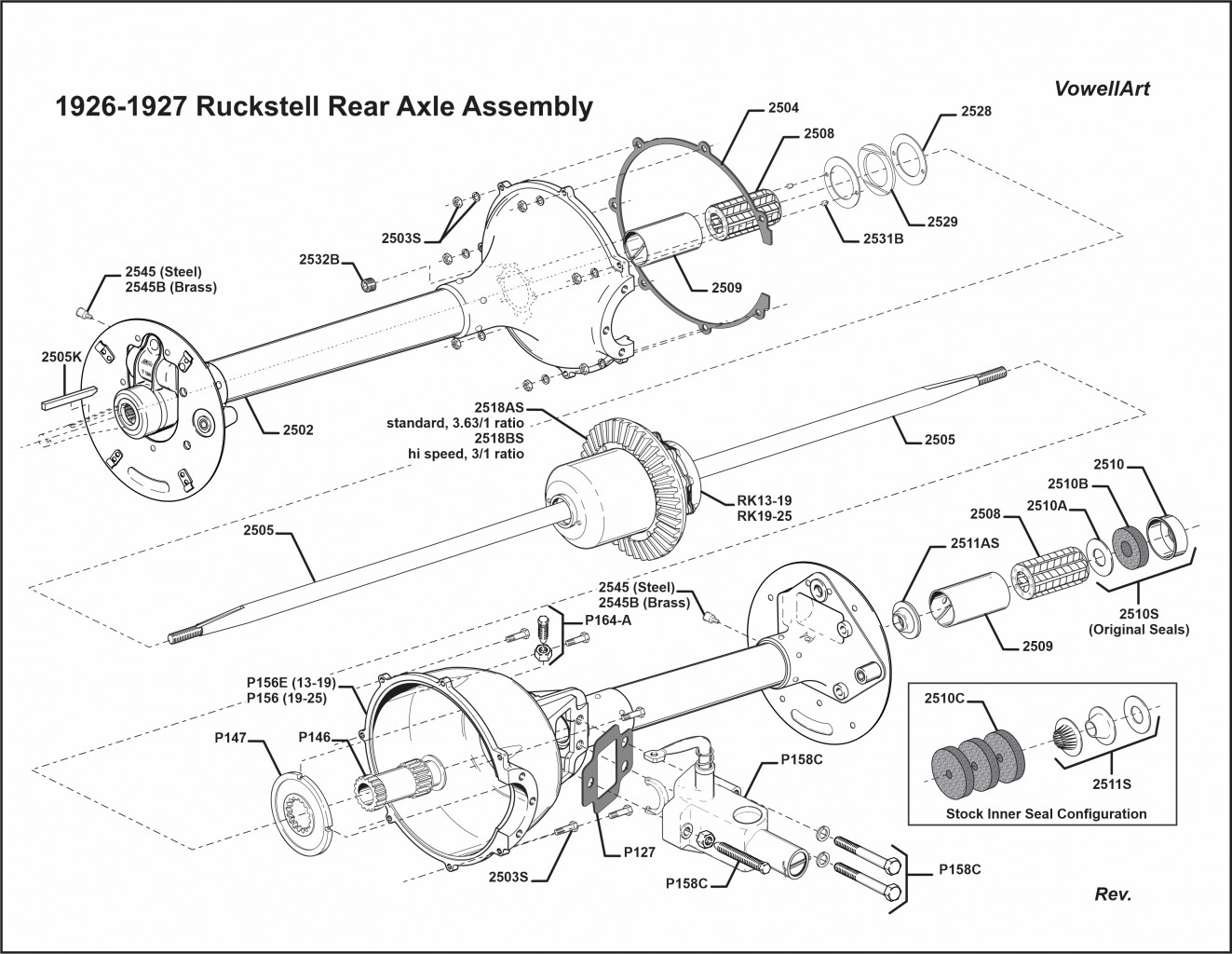 1926-1927 Ruckstell Rear Axle Assembly