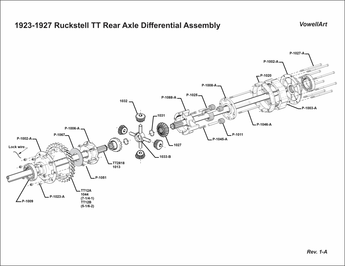 1923-1927 ModelTT Ruckstell Differential Assembly