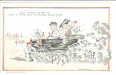 Rattling good car Ford cartoon card