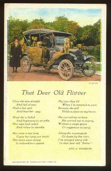 Dear old flivver poem ca and dogs