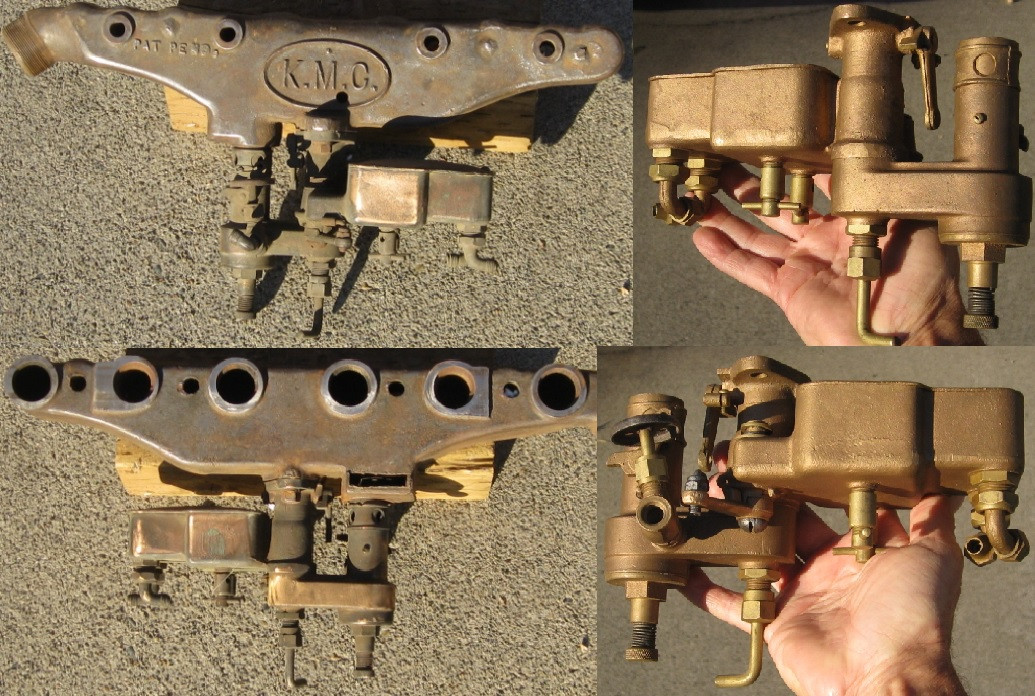 Carburetor: "K.M.C." Dual Fuel Carb and Manifold