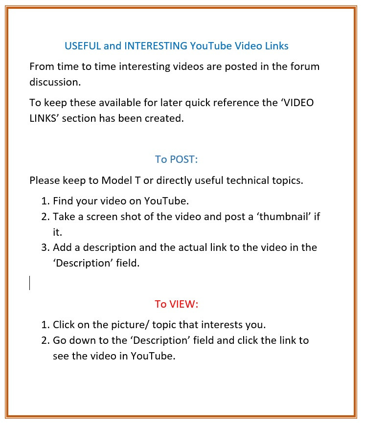 * VIDEOS - READ Me PLEASE *