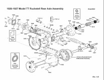 1926-1927 Model TT Ruckstell Rear Axle Assembly