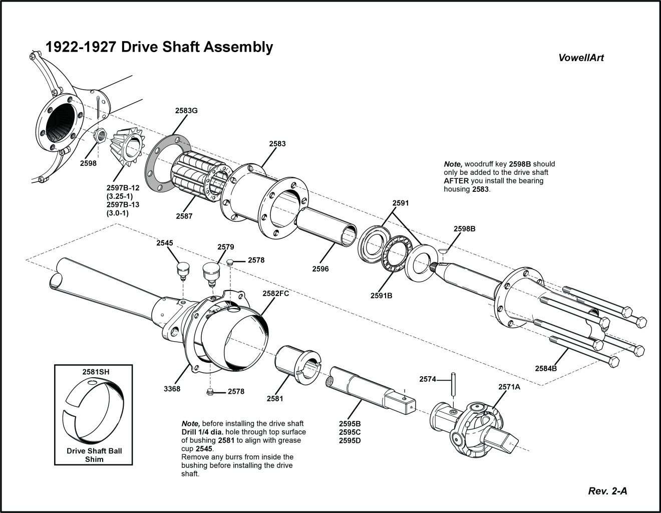 1922-1927 Driveshaft Assembly Revision 2-A