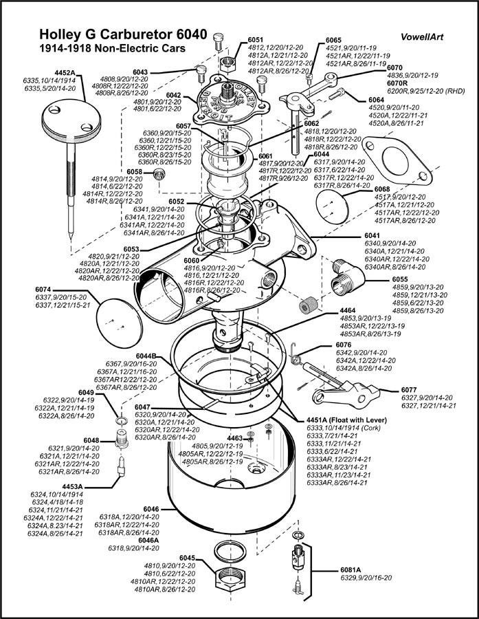 1914-1918 Holley G 6040 Assembly with Ford Factory Numbers