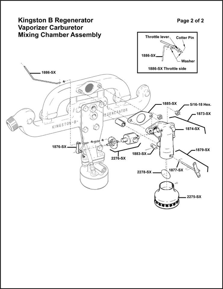 Kingston B Regenerator Vaporizer Carburetor Assembly