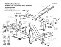 1922 One Piece Spindle, Tie Rod, Drag Link & Spring Perch Assembly