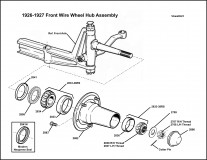 1926-1927 Front Hub Assembly for Wire Wheels