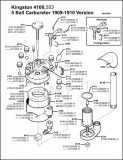 Kingston 4100, 553 5 Ball Carburetor 1909-1910 Assembly
