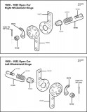 1920-1922 Open Car Windshield Hing Assembly