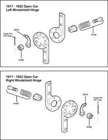 1917-1922 OpenCar Windshield Hinge Assembly