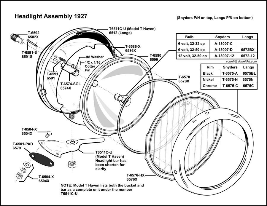 1927 Electric Headlight Assembly