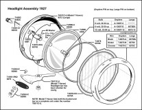 1927 Electric Headlight Assembly