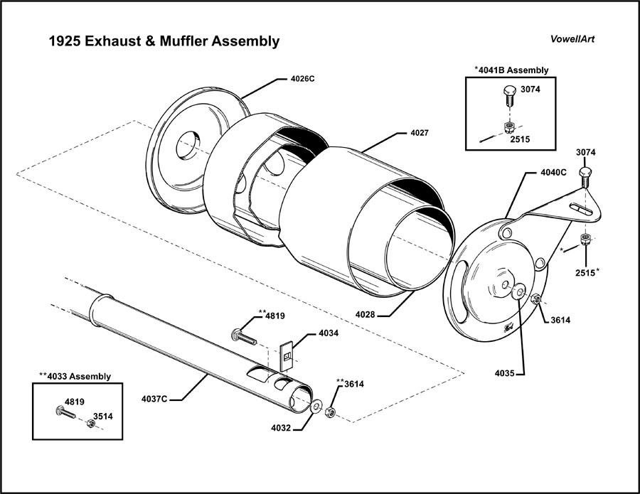 1925 Exhaust & Muffler Assembly