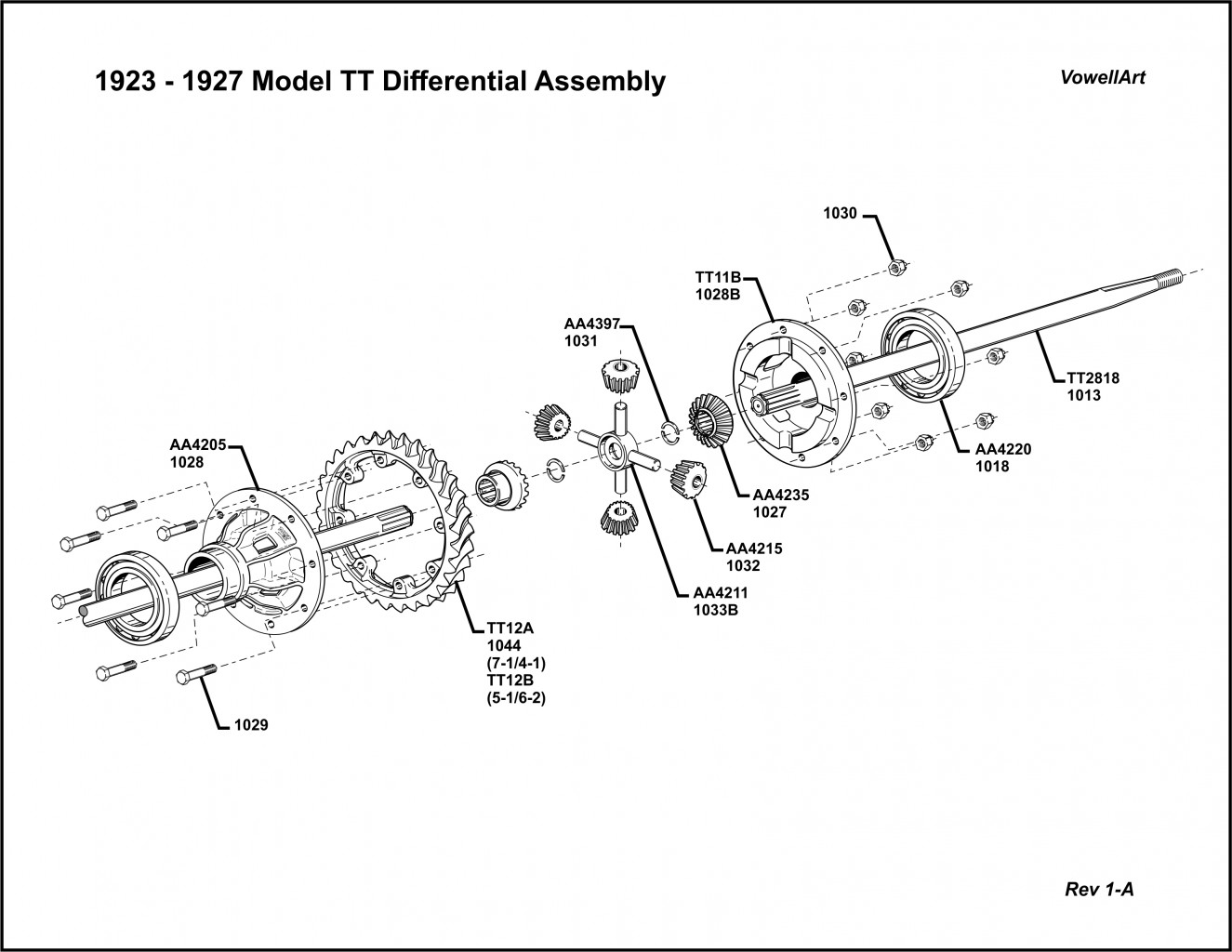 1923-1927ModelTTDifferentialAssembly