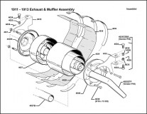 1911-1913 Exhaust & Muffler Assembly