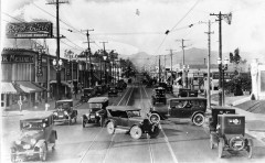 antique cars street scene