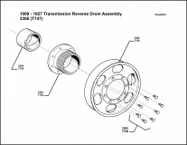 1909-1927 3306 (T747) Transmission Reverse Drum Assembly