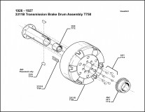 1926-1927 3311B Transmission Brake Drum Assembly