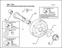 1909-1920 3311 Transmission Brake Drum Assembly