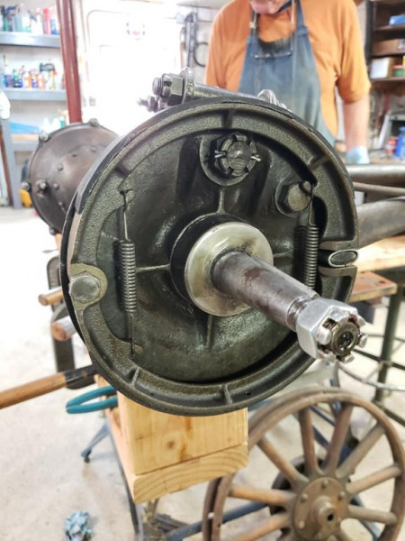 Passenger side as well. Now it is installed correctly!  I had the brake show fliped, so the dished out area of the shoe for the pivot bolt was against the backing plate.  Doing so does not allow the installation of the cotter key on the packing nut. Learned this lesson! haha