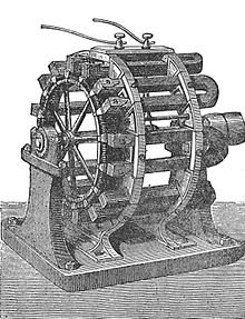 220px-Meritan's_permanent_magnet_lighthouse_magneto_alternator_(Rankin_Kennedy,_Electrical_Installations,_Vol_III,_1903).jpg