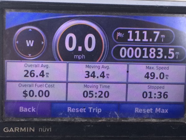111.7 miles to campground per GPS