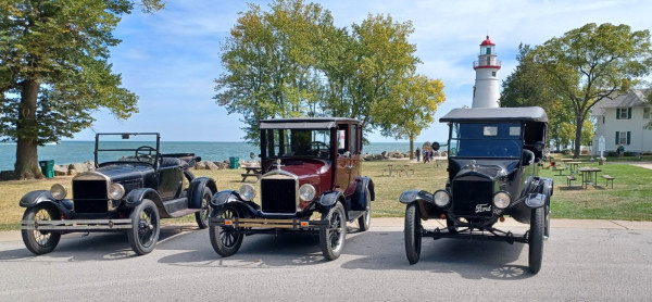 20240917_125337.jpg (318.75 KiB) Viewed 1244 times "3 Vagabond's" cars. Jim's '26 Runabout; my '26 Fordor; Art's '23 Touring