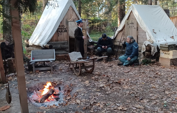 Authentic replica of a Civil War winter camp