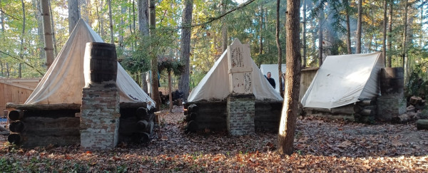 Another view of these little 4-man tents...only big enough to sleep in and they better like each other!