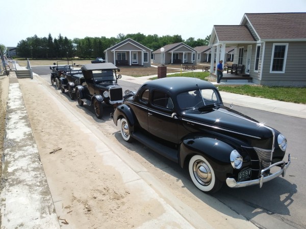 Different view..Mike Parkers '40 in the foreground, Bill Coyle's '26 &amp; Jim Riedy's '26 and my '13 bringing up the rear.