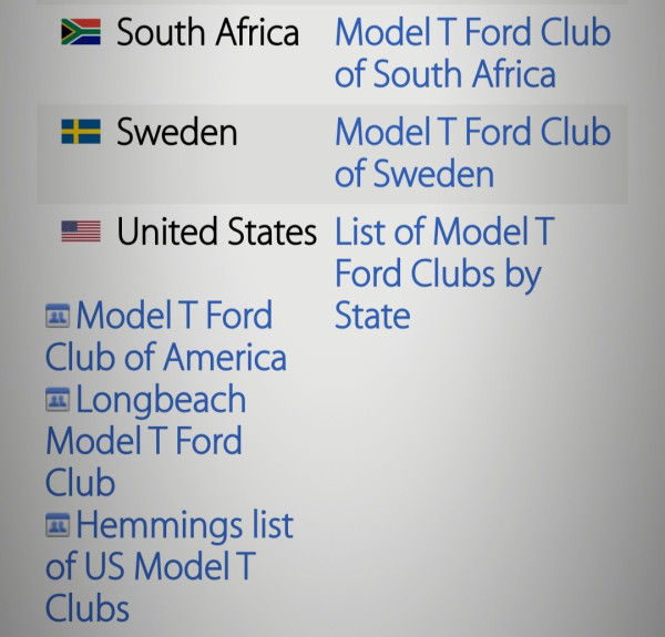 A small selection of the clubs presently listed...