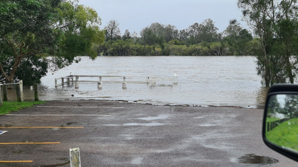 Water levels rising, picture taken before road closure due to inundation...