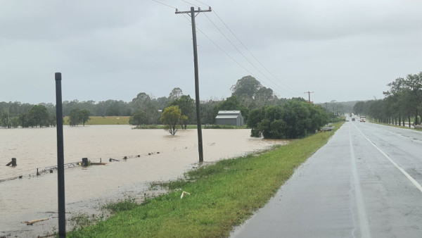 Water levels rising, picture taken before road closure due to inundation...