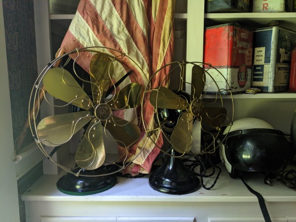 I cleaned and polished the left fan a few years back. Right one I left alone.