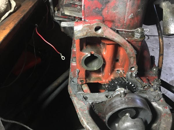 To expose the cam gear and remove camshaft